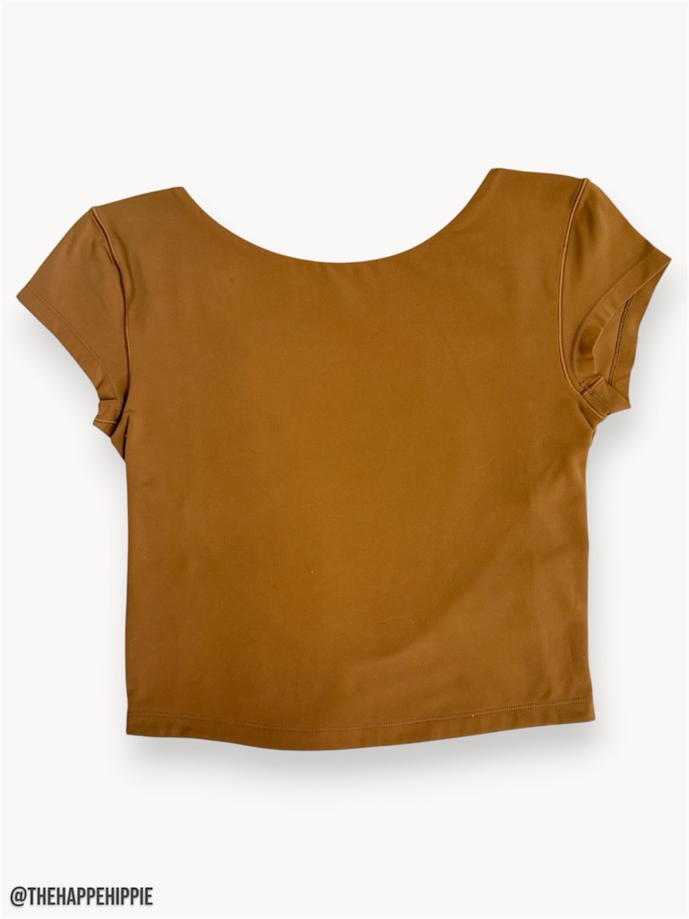 Scoop Neck Short Sleeve Tee in Caramel Brown